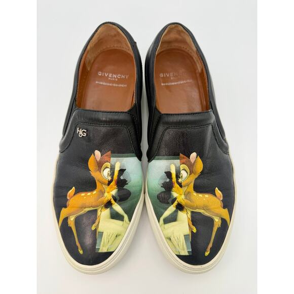 Givenchy Shoes - Authentic Givenchy Bambi Disney Slip On Sneakers Black Leather Size 39 / 9